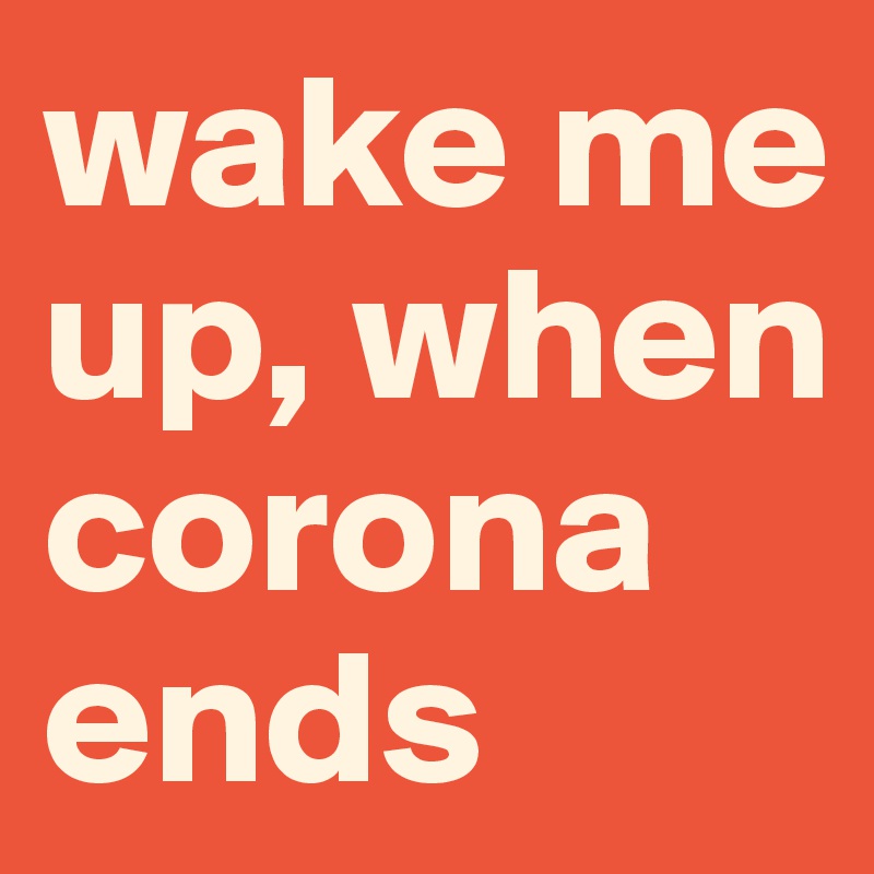 wake me up, when corona ends