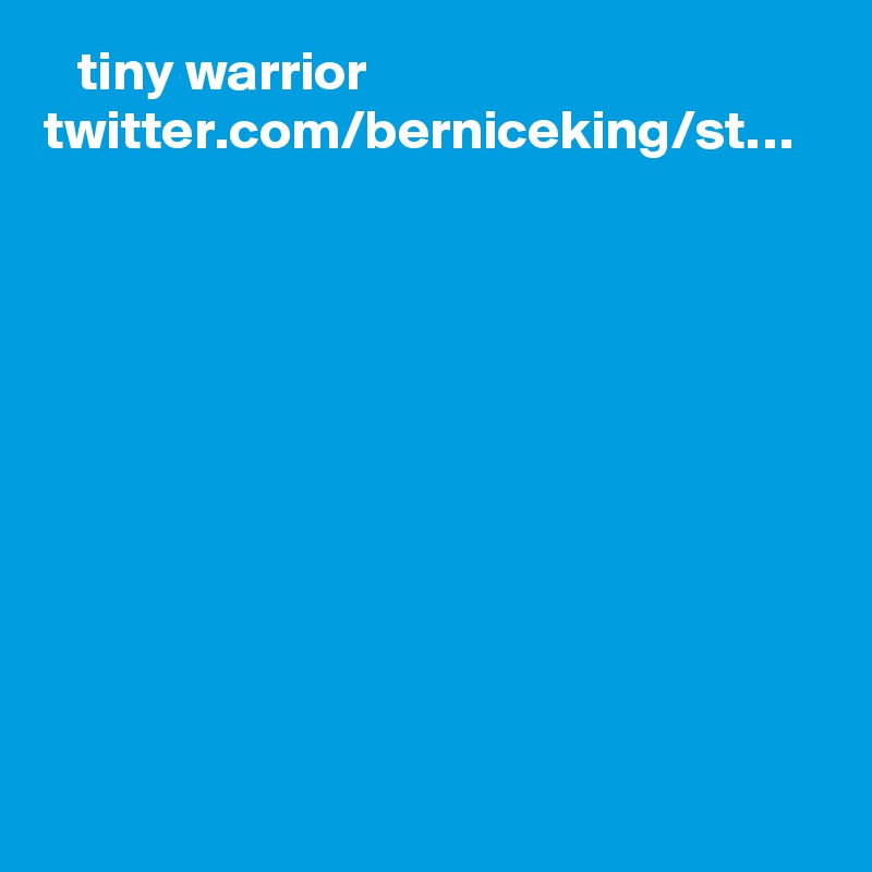   ?? tiny warrior ?? twitter.com/berniceking/st…
