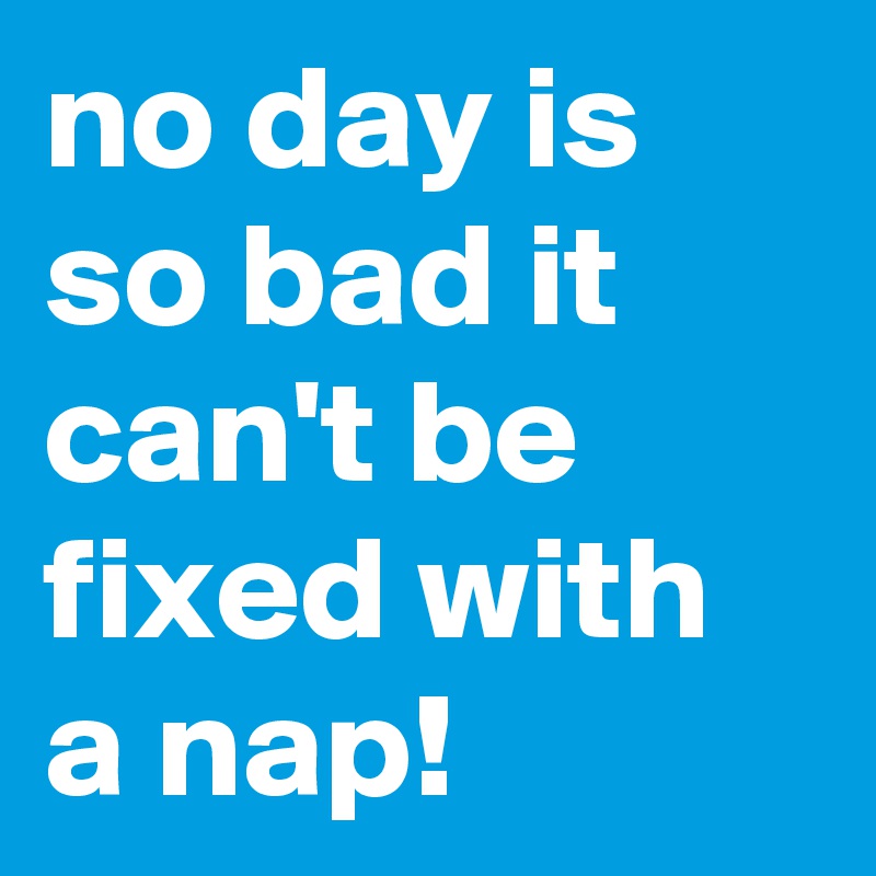 no day is so bad it can't be fixed with a nap!