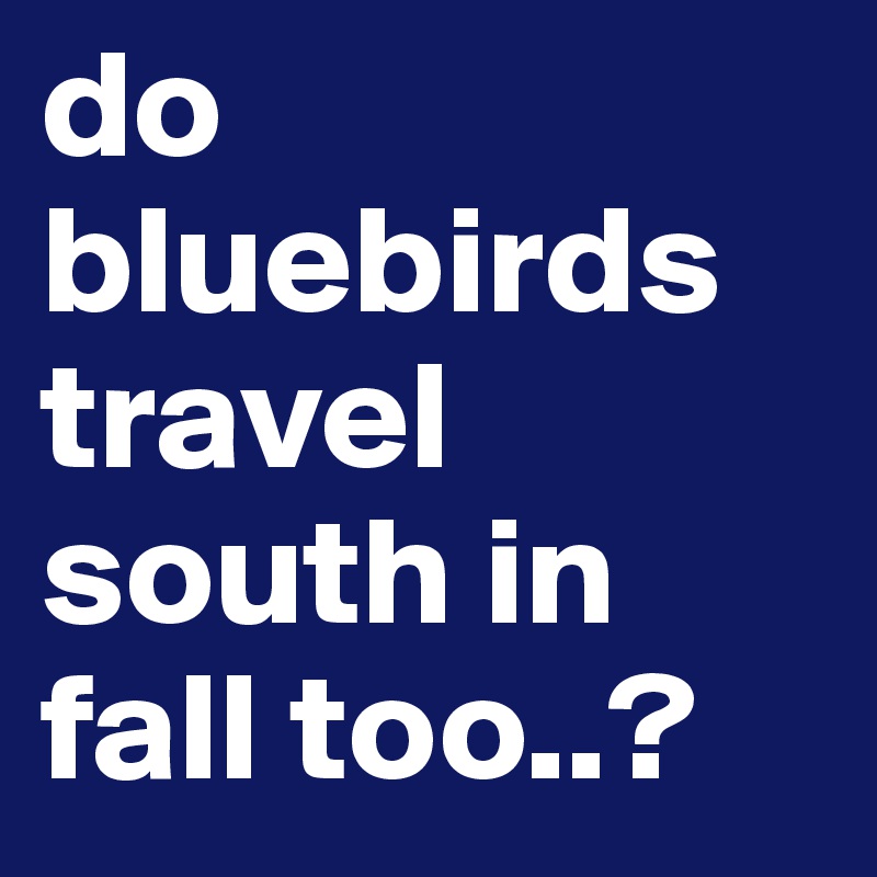 do bluebirds travel south in fall too..?
