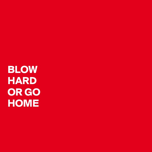 




BLOW 
HARD 
OR GO 
HOME


