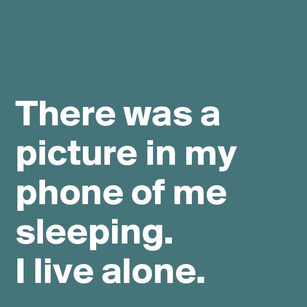 

There was a picture in my phone of me sleeping.
I live alone.