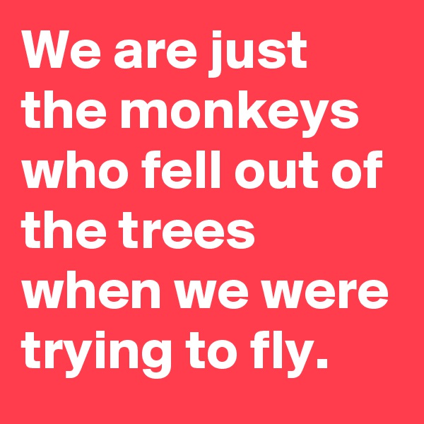 We are just the monkeys who fell out of the trees when we were trying to fly. 