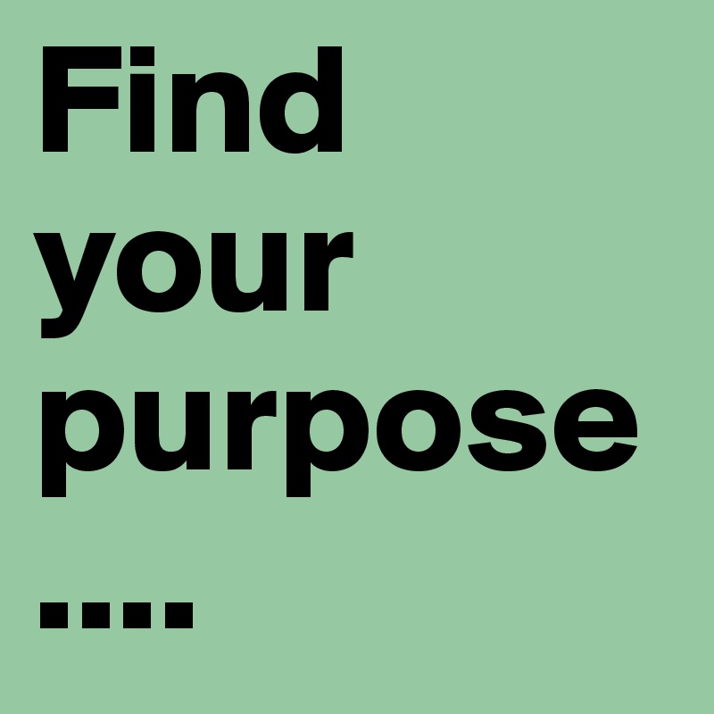 Find your purpose....