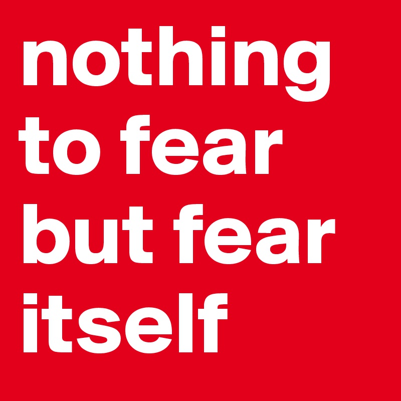 nothing to fear but fear itself