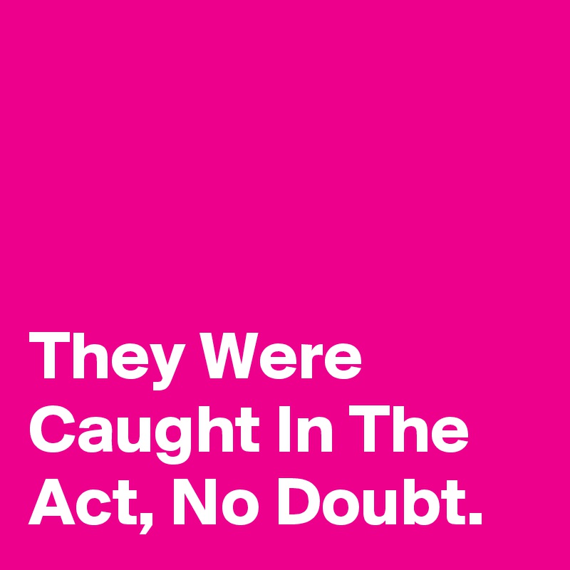 



They Were Caught In The Act, No Doubt.