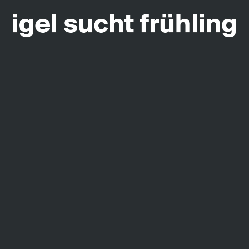 igel sucht frühling






