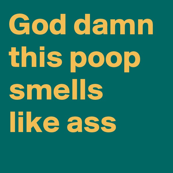 God damn this poop smells like ass