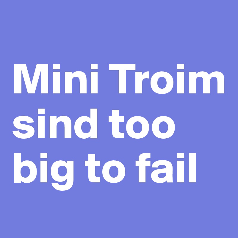 
Mini Troim sind too big to fail 