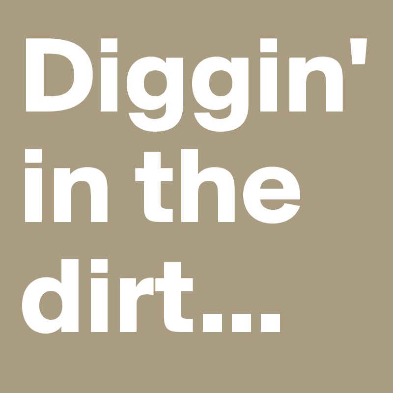 Diggin' in the dirt...