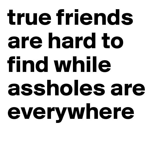 true friends are hard to find while assholes are everywhere