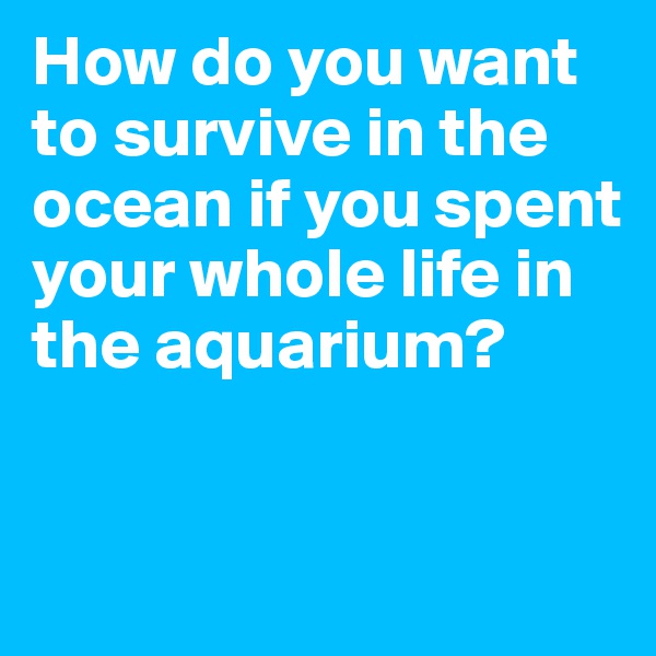How do you want to survive in the ocean if you spent your whole life in the aquarium? 


