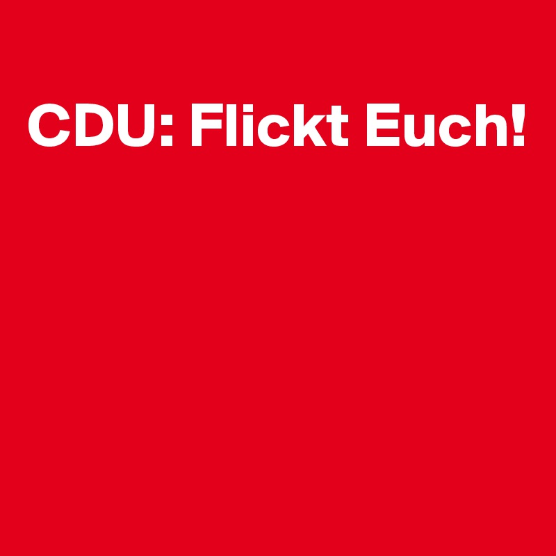 
CDU: Flickt Euch!




