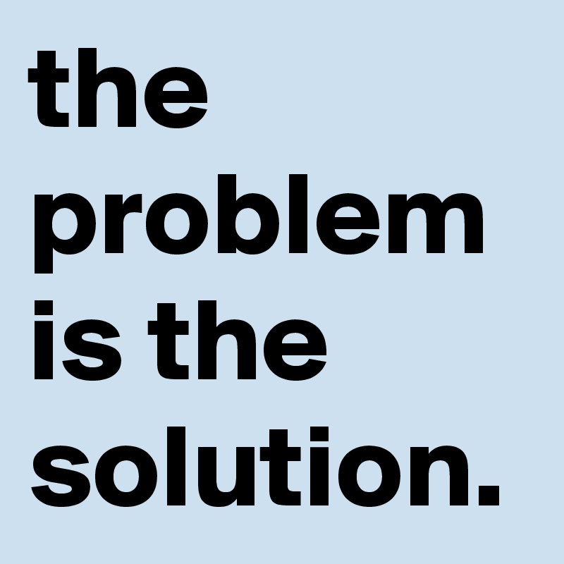 the problem is the solution.