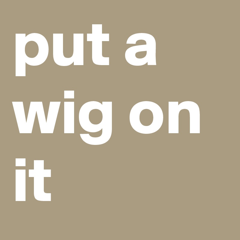 put a wig on it