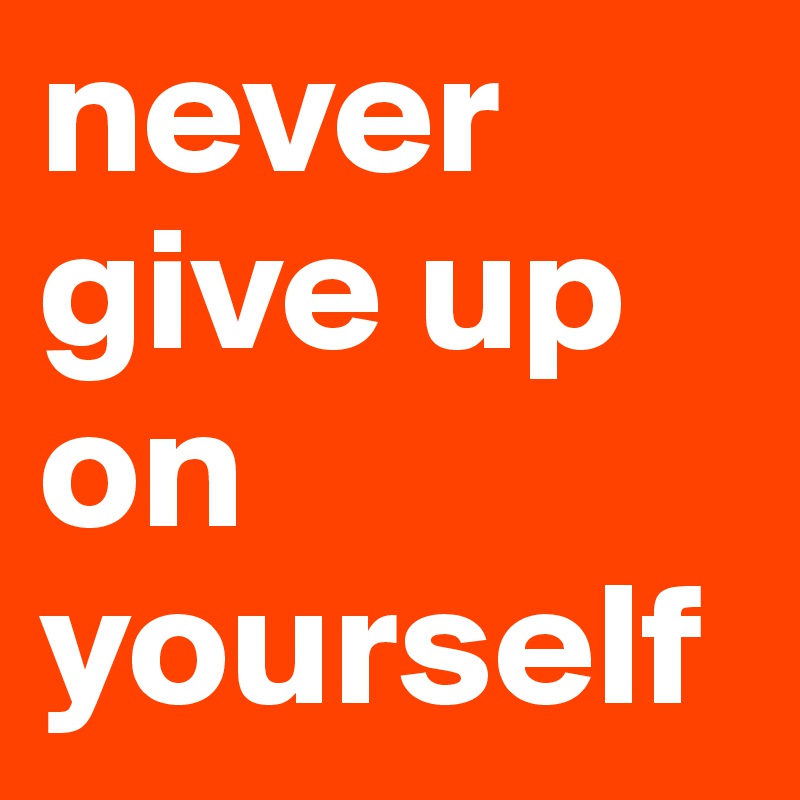 never give up on yourself 