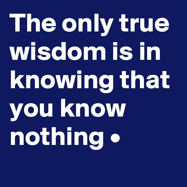 The only true wisdom is in knowing that you know nothing • 