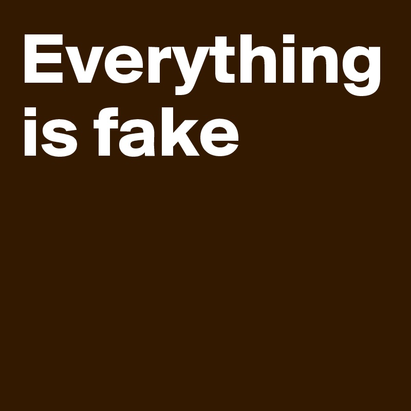 Everything is fake 


