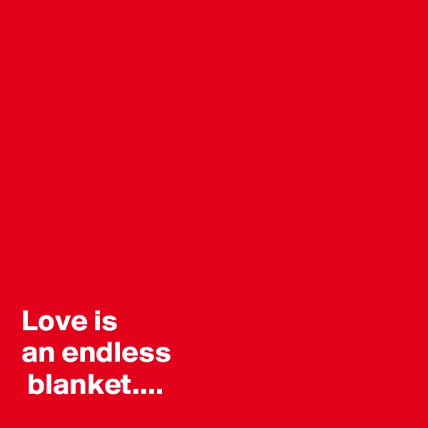








Love is 
an endless
 blanket....