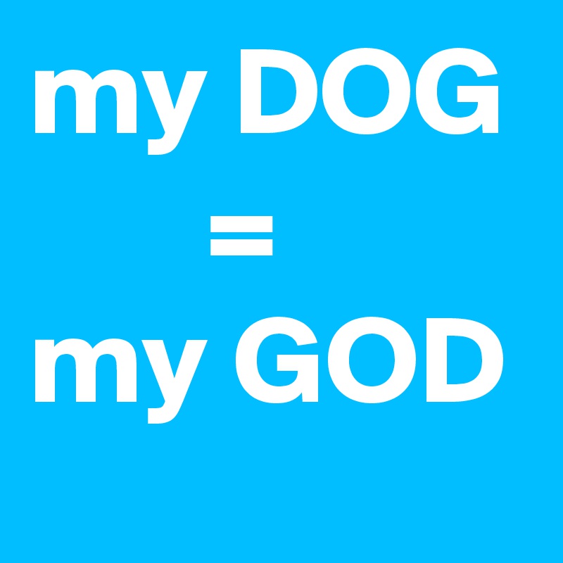 my DOG
       =
my GOD