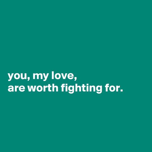 




you, my love,
are worth fighting for.



