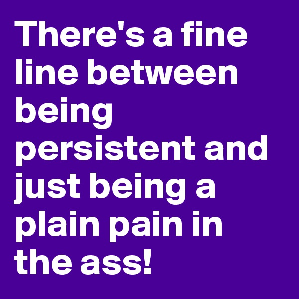 There's a fine line between being persistent and just being a plain pain in the ass!