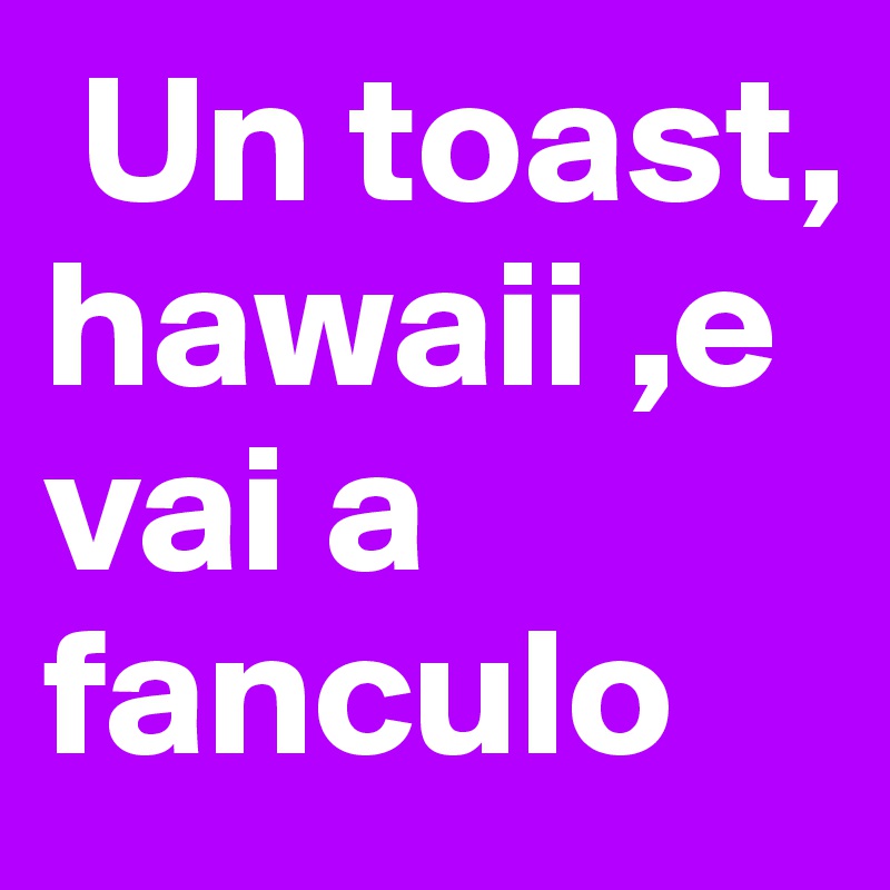  Un toast, hawaii ,e vai a fanculo 