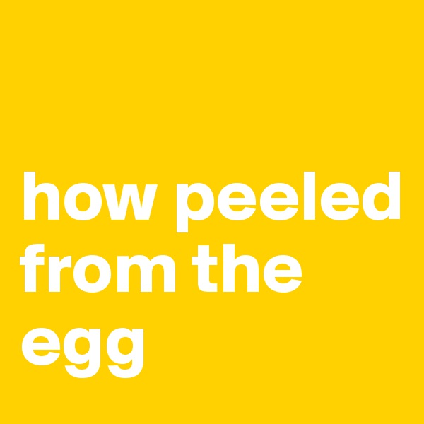 

how peeled from the egg