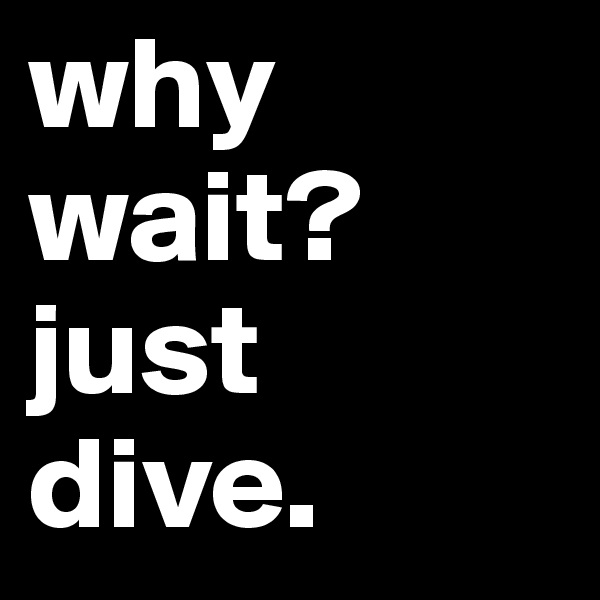why
wait?
just dive.