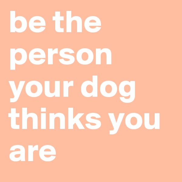 be the person your dog thinks you are