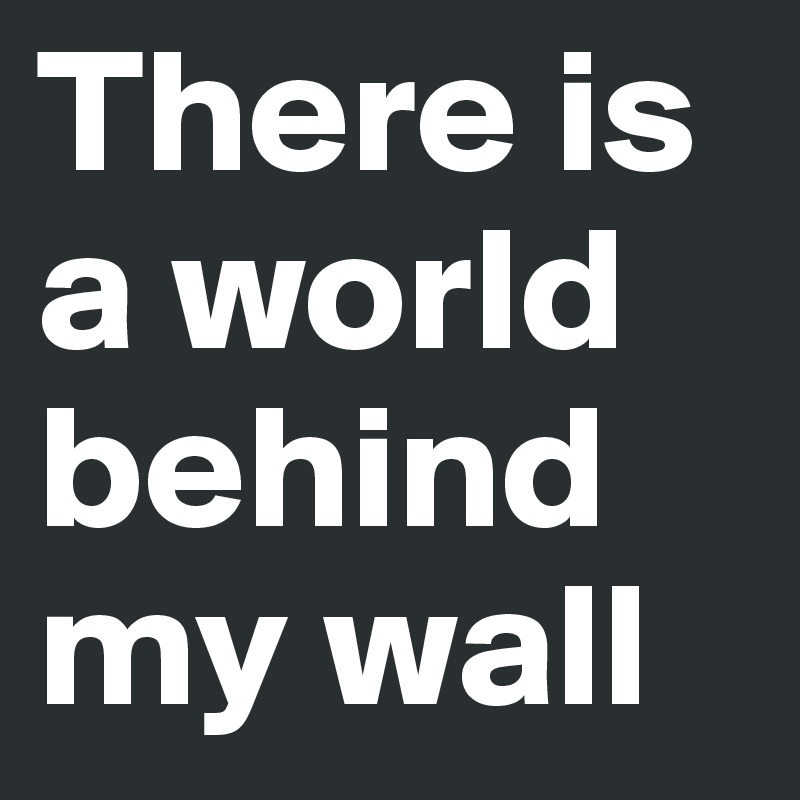 There is a world behind my wall 