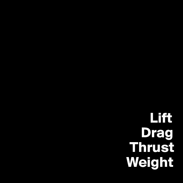






                                                Lift
                                             Drag
                                         Thrust
                                        Weight