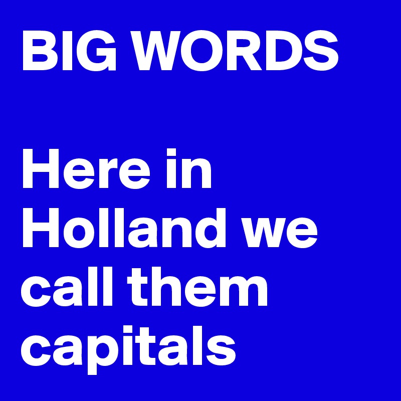 BIG WORDS

Here in Holland we call them capitals