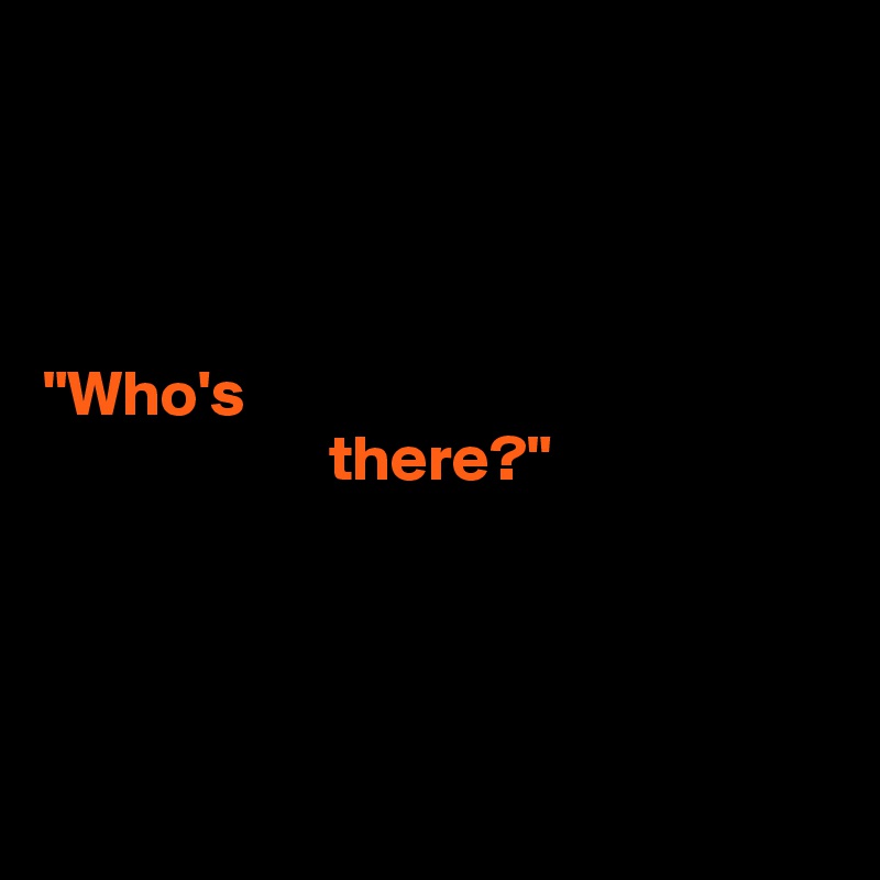 




"Who's 
                      there?"




