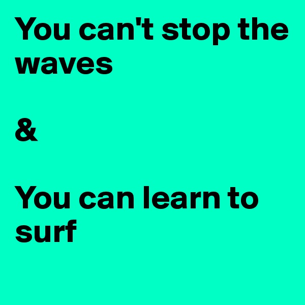 You can't stop the waves

&

You can learn to surf
