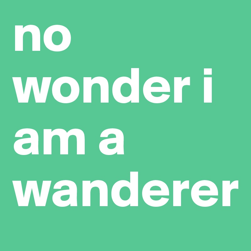 no wonder i am a wanderer