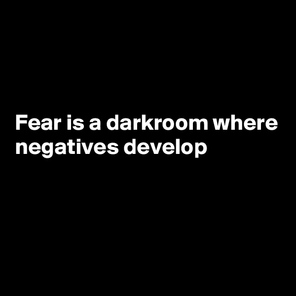 



Fear is a darkroom where negatives develop




