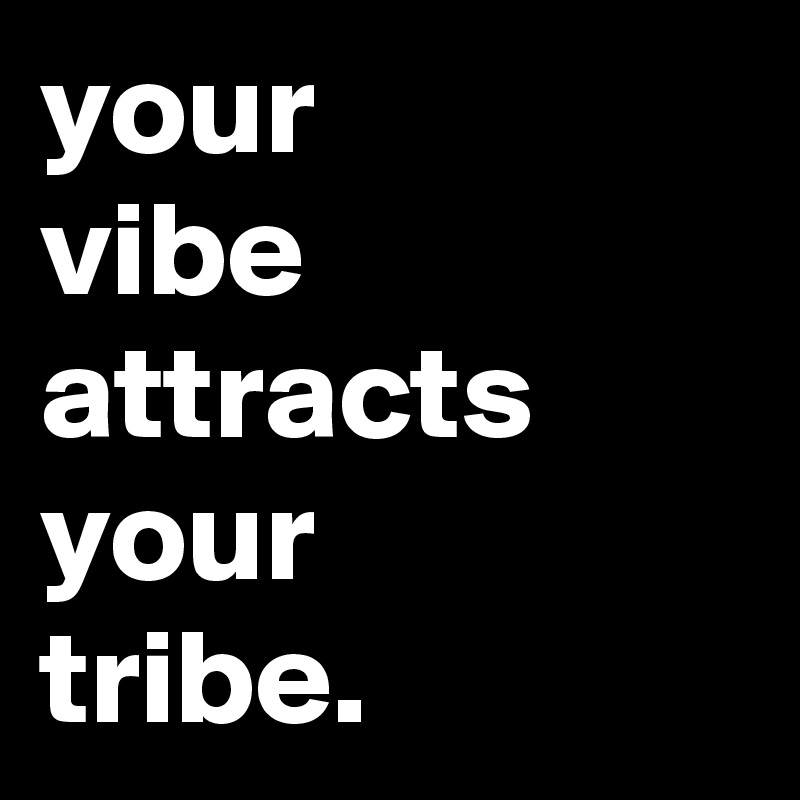 your
vibe
attracts
your
tribe.