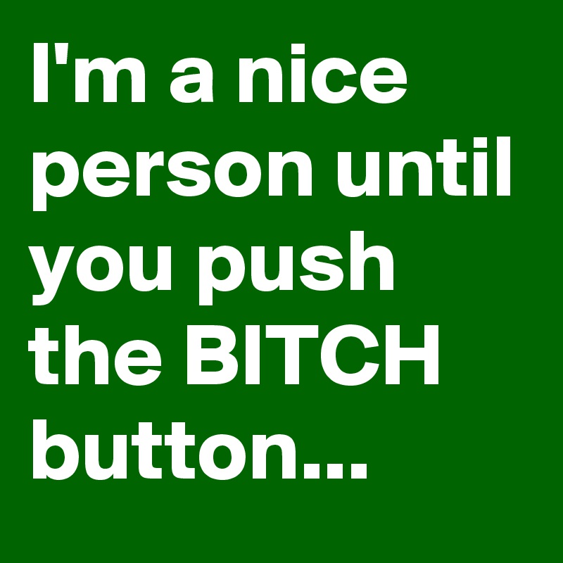 I'm a nice person until you push the BITCH button...