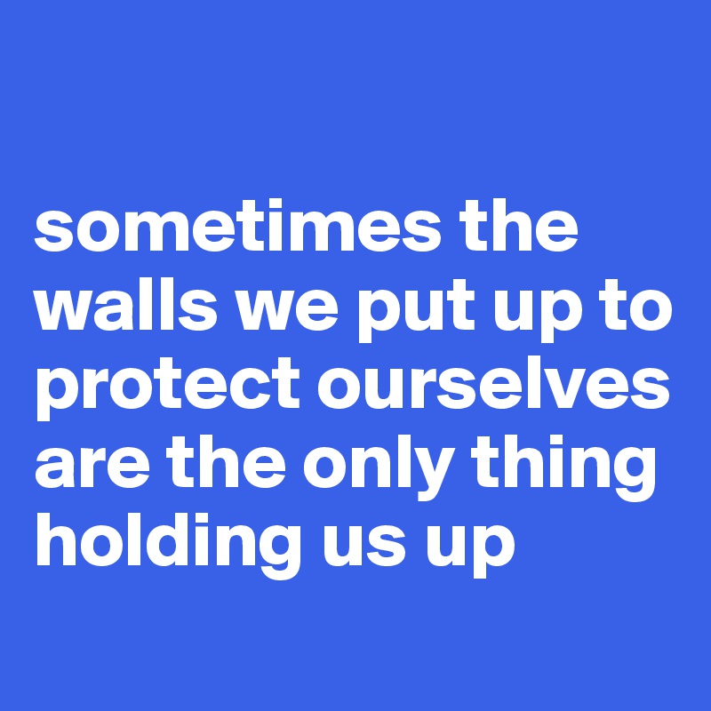 

sometimes the walls we put up to protect ourselves are the only thing holding us up
