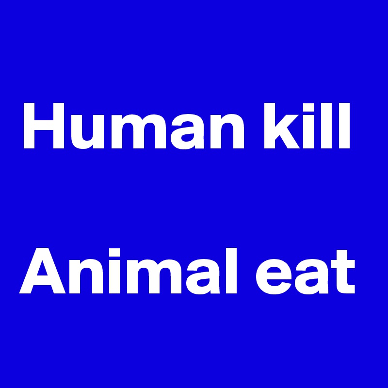 
Human kill

Animal eat