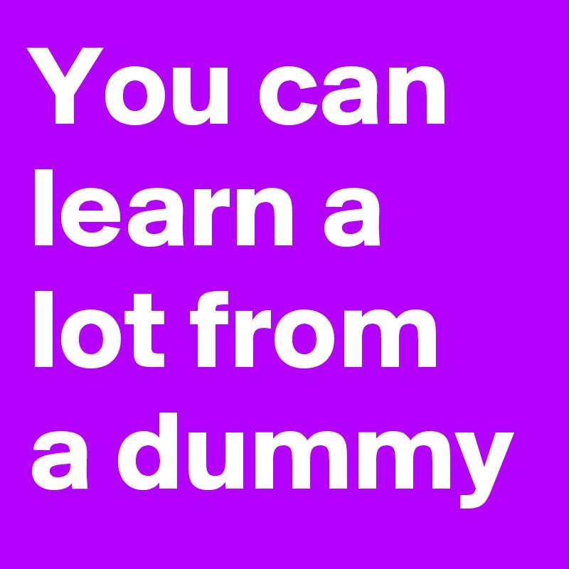 You can learn a lot from a dummy