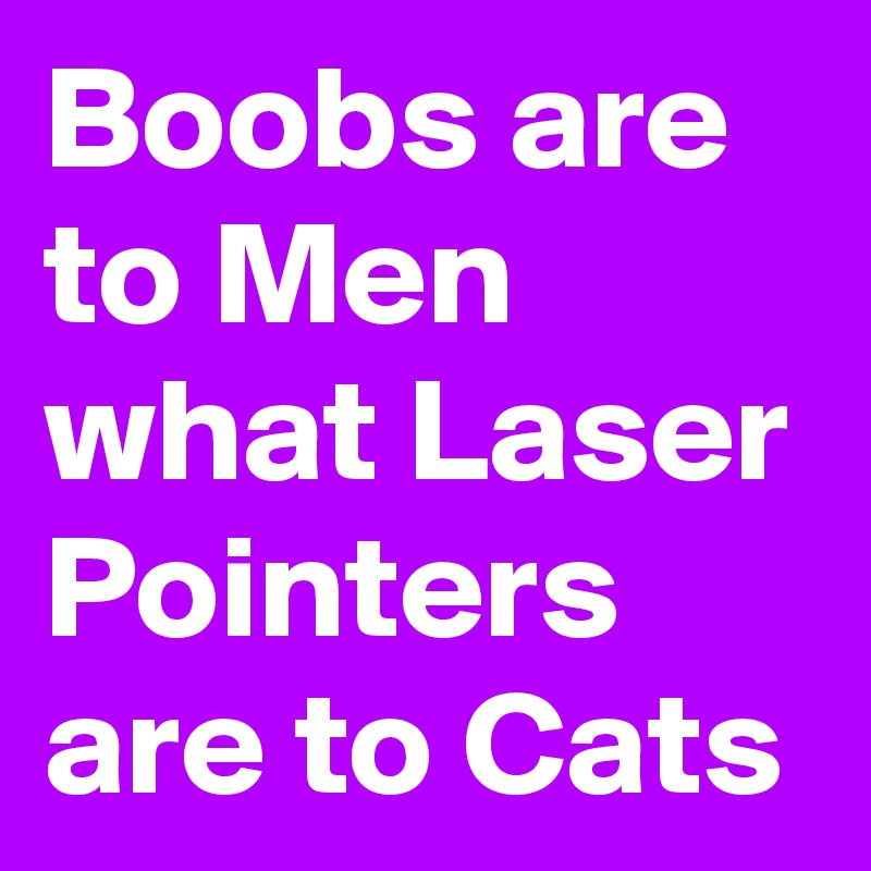 Boobs are to Men what Laser Pointers are to Cats
