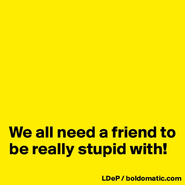 






We all need a friend to be really stupid with!