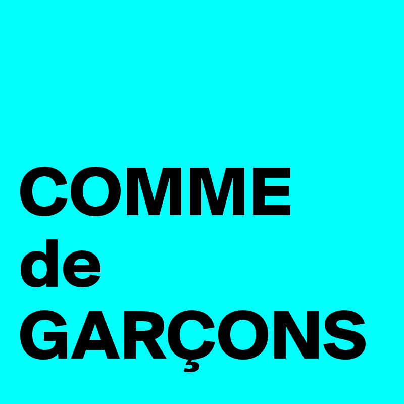 

COMME
de
GARÇONS