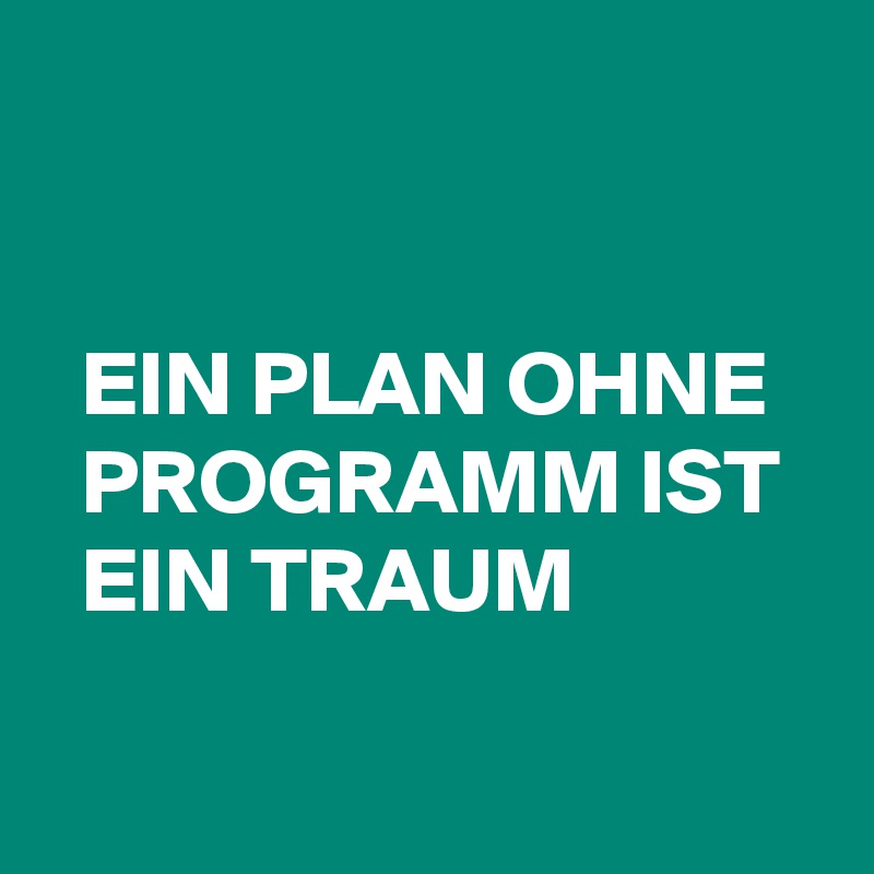 


  EIN PLAN OHNE 
  PROGRAMM IST 
  EIN TRAUM

