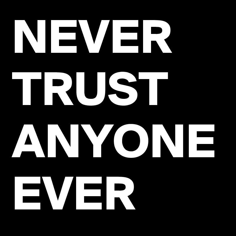 NEVER TRUST ANYONE EVER