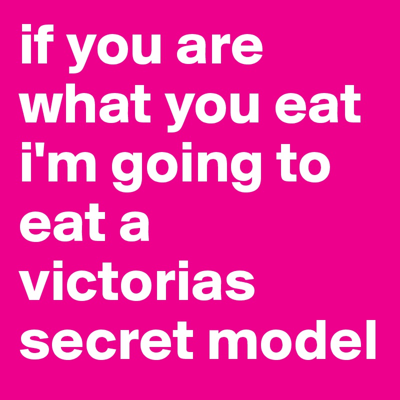 if you are what you eat i'm going to eat a victorias secret model