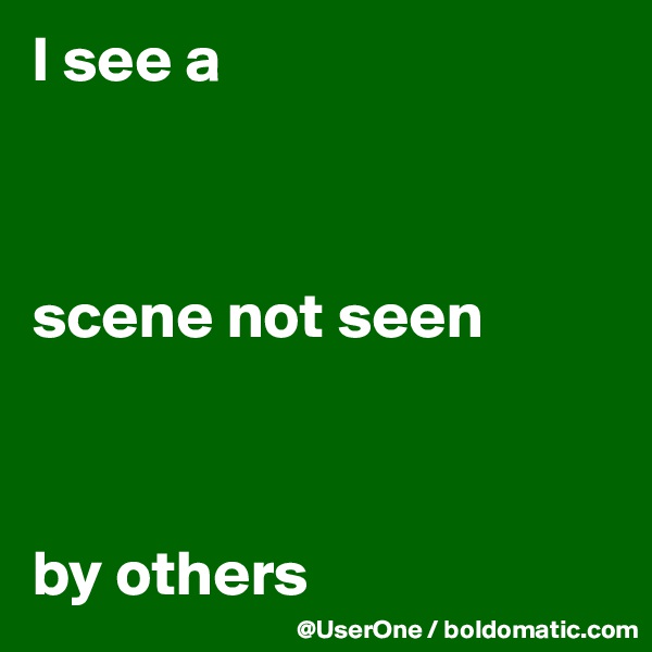 I see a



scene not seen



by others