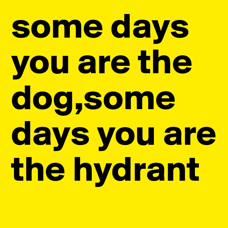 some days you are the dog,some days you are the hydrant